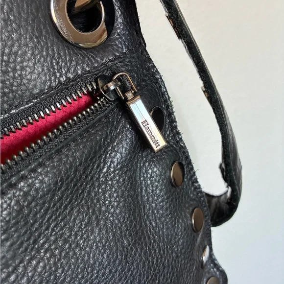 Hammitt Tony Medium Crossbody Studded Leather Bag in Black/Gunmetal - Picture 9 of 10
